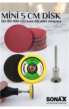 Pimli Mini Cırt Zımpara Taban Seti Gravür Ve Matkap Uyumlu 5 Cm 60 Adet Zımparalı Set 721757
