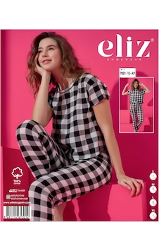Eliz 7001-15-kp Pamuk Ekose Kısa Kol Kadın Pijama Takımı Çok Renkli Eliz 7001-15-kp Pamuk Ekose Kısa Kol Kadın Pijama Takımı Çok Renkli