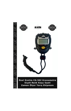 Özel Üretim Cg-502 Kronometre Siyah Renk Koşu Saati Zaman Ölçer Yarış Ekipmanı