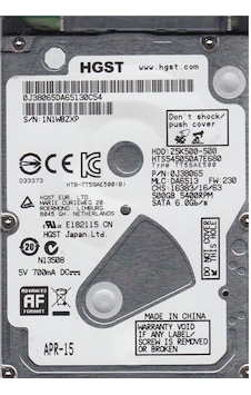 Hgst Z5K500 HTS545050A7E680 2.5" 500 GB 5400 RPM SATA 3 HDD Hgst Z5K500 HTS545050A7E680 2.5" 500 GB 5400 RPM SATA 3 HDD