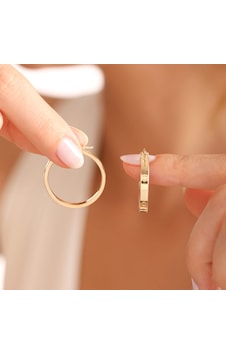 Sembol Gold Altın Halka Küpe Çivi Form 2.5 cm Sembol Gold Altın Halka Küpe Çivi Form 2.5 cm