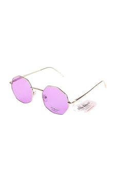 Mobgift Sekizgen Retro Unisex Güneş Gözlüğü Lila