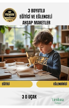 Yeni Sezon Eğitici Öğretici 3 Boyut Ahşap Puzzle Zeka Geliştirici Boyanabilir Oyun Maket Uçak