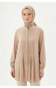 Lale Butik Levidor Nervür Detay Gömlek 230156 Bej Lale Butik Levidor Nervür Detay Gömlek 230156 Bej