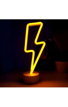 Neon Işıklı Şimşek Lamba Usb+pil Sarı Neon Işıklı Şimşek Lamba Usb+pil Sarı