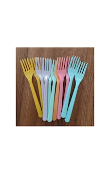 Nisa Plastik Lüx Çatal Renkli 6 Lı Açık Altın Nisa Plastik Lüx Çatal Renkli 6 Lı Açık Altın