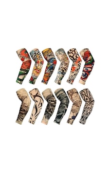 Airbrush Tattoo Giyilebilir Dövme 6 Çift 12 Adet Karma Kol Çorap Dövmesi Seti Sle Airbrush Tattoo Giyilebilir Dövme 6 Çift 12 Adet Karma Kol Çorap Dövmesi Seti Sle