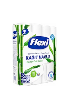Flexi Kağıt Havlu 3 Katlı Bambu Özlü 16 Rulo Flexi Kağıt Havlu 3 Katlı Bambu Özlü 16 Rulo