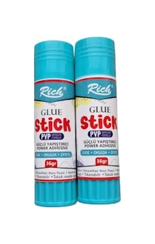 Glue Stick, Pvp Geliştirilmiş Formül, Güçlü Yapıştırıcı, Yıkanabilir, Toksik Madde İçermez, 36gr, 2'li Paket Glue Stick, Pvp Geliştirilmiş Formül, Güçlü Yapıştırıcı, Yıkanabilir, Toksik Madde İçermez, 36gr, 2'li Paket