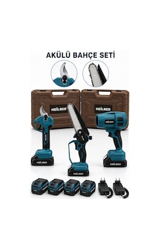 Heilber Ba0115385 3'lü Akülü Bahçe Seti Budama Makası Mini Zincirli Testere Üfleme Makinesi 4 Batarya 2 Şarj Heilber Ba0115385 3'lü Akülü Bahçe Seti Budama Makası Mini Zincirli Testere Üfleme Makinesi 4 Batarya 2 Şarj