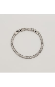 White Gold Plated Baget Su Yolu Bileklik Silver White Gold Plated Baget Su Yolu Bileklik Silver