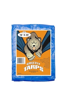 B-air Tarafından Grizzly Tarps 16' X 20' Büyük Çok Amaçlı Su Geçirmez Ağır Hizmet Tipi Poli Tarp Grometli Her 36 İnç, 8x8 Dokuma, 5 Mil Kalınlığı, Ev, Tekneler, Arabalar, Kamp, Koruyucu Kılıf İçin,