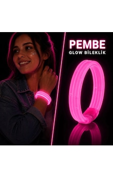 Pembe Kalın Glow Bileklik Kırılarak Yanan Parti Ve Festival Bilekliği Yetişkin Pembe Kalın Glow Bileklik Kırılarak Yanan Parti Ve Festival Bilekliği Yetişkin