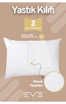 Eve Tekstil 2 Adet Diamon Kapitone Antibakteriyel Fermuarlı Yıkanabilir Otel Lüks Yastık Kılıfı 50x70cm Beyaz Eve Tekstil 2 Adet Diamon Kapitone Antibakteriyel Fermuarlı Yıkanabilir Otel Lüks Yastık Kılıfı 50x70cm Beyaz