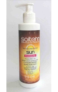 Soitenn Sun Hassas SPF50 Yüz & Vücut İçin Güneş Koruyucu Krem 200 ML