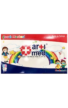 Artımed 3 Katlı Meltblown Çocuk Beyaz Cerrahi Maske Telli 50'li Artımed 3 Katlı Meltblown Çocuk Beyaz Cerrahi Maske Telli 50'li