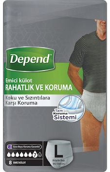 Depend Emici Külot Erkek Büyük 8'li 4 Adet Diğer Depend Emici Külot Erkek Büyük 8'li 4 Adet Diğer