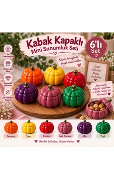 6 Lı Kapaklı Kabak Obje 6 Adet