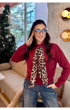 Infivento Kadın Şal Detay Kazak Bordo Infivento Kadın Şal Detay Kazak Bordo