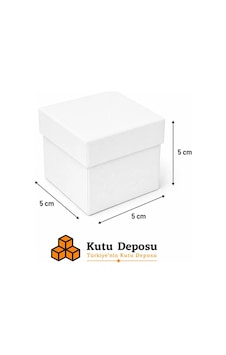 5x5x5 Cm Tam Kapaklı Takı Kutusu - Beyaz Demonte 50 Adet 5x5x5 Cm Tam Kapaklı Takı Kutusu - Beyaz Demonte 50 Adet