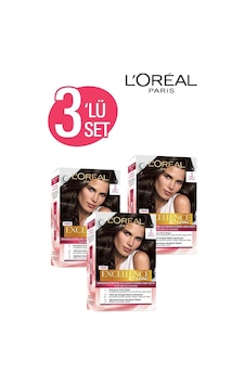 L'oréal Paris Excellence Creme Saç Boyası 3 Koyu Kestane 3'lü Set L'oréal Paris Excellence Creme Saç Boyası 3 Koyu Kestane 3'lü Set