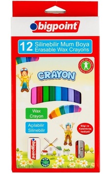 Mum Boya 12 Renk Silinebilir Açılabilir Bigpoint Mum Boya 12 Renk Silinebilir Açılabilir Bigpoint
