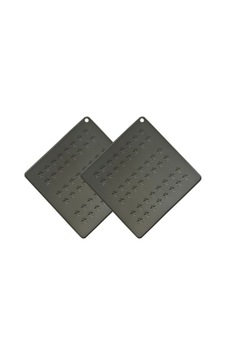 2 Adet 16x16 Cm Gri Yıldız Desenli Silikon Tencere Altlığı, Isıya Dayanıklı Kaymaz Nihale, Airfryer Pişirme Matı, Çok Amaçlı Silikon Mutfak Altlığı Diğer