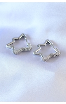 Gümüş Renk Yıldız Model Zirkon Taşlı Pirinç Kadın Küpe Altın 02554856 Gümüş Renk Yıldız Model Zirkon Taşlı Pirinç Kadın Küpe Altın 02554856