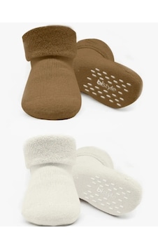 Bistyle Çorap Soket Havlu 2li Kaymaz Basic Boy Kahverengi - Natural Kahve Bistyle Çorap Soket Havlu 2li Kaymaz Basic Boy Kahverengi - Natural Kahve