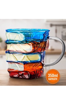 Kitap Tasarımlı Kupa Bardak - 350 Ml Kapasite - El Çizimi Özel Tasarım - Dayanıklı Cam Renkli Kitap Tasarımlı Kupa Bardak - 350 Ml Kapasite - El Çizimi Özel Tasarım - Dayanıklı Cam Renkli