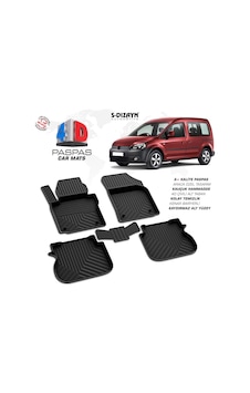 Vw Caddy 4d Araca Özel Havuzlu Kauçuk Paspas 2004-2019