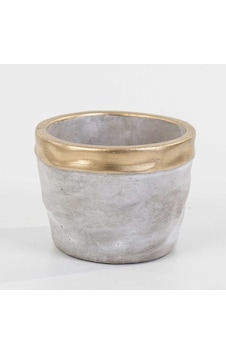 Euro Flora Dore Bantlı Beton Saksı 12X9 Cm Euro Flora Dore Bantlı Beton Saksı 12X9 Cm