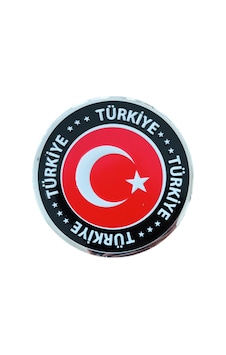 Türk Bayrağı Türkiye Yazılı Yuvarlak Etiket Metal Sticker 7cm Türk Bayrağı Türkiye Yazılı Yuvarlak Etiket Metal Sticker 7cm