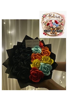 Solmayan Gül Buketı Senden Once Senden Sonra Renkli Solmayan Gül Buketı Senden Once Senden Sonra Renkli