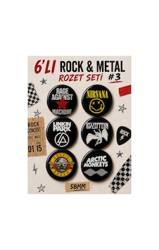 6 Lı Rock & Metal Rozet Seti 3 58mm Nirvana, Linkin Park, Led Zeppelin, Guns N Roses, Arctic Monkeys, Rage Against The Machine Çok Renkli 6 Lı Rock & Metal Rozet Seti 3 58mm Nirvana, Linkin Park, Led Zeppelin, Guns N Roses, Arctic Monkeys, Rage Against The Machine Çok Renkli