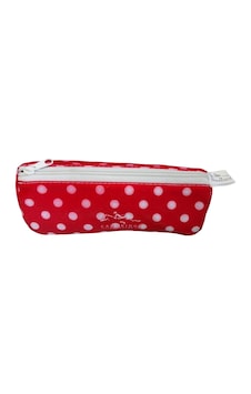 Cambridge Polo Club Kırmızı Puantiyeli Fermuarlı Kalem Çantası Clutch Çanta