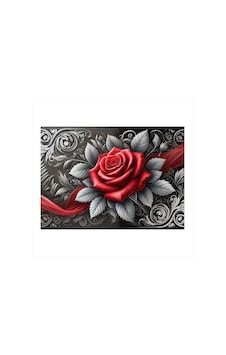 Kırmızı Gül Ve Dikenler Modern Mdf Tablo Kırmızı Gül Ve Dikenler Modern Mdf Tablo