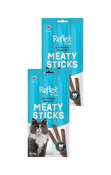 Meaty Sticks Somonlu Kedi Ödül Çubuğu 3x5gr İkili Paket Meaty Sticks Somonlu Kedi Ödül Çubuğu 3x5gr İkili Paket