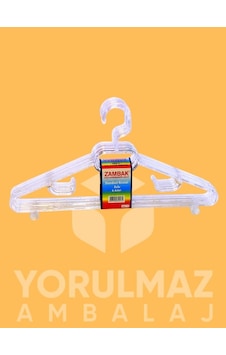Elbise Askısı Kristal Z114 6 Lı Şeffaf Dayanıklı Plastik Kıyafet Askısı Diğer