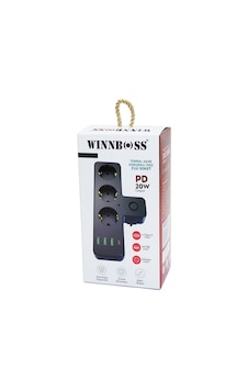 Lunaev Siyah Termal Akım Korumalı 3xpriz 3xusb 1xtype-c Duvar Tipi Priz 0