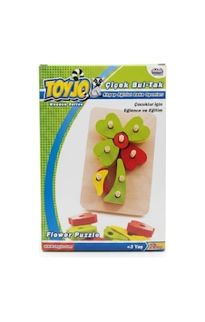 Ahşap Çiçek Bul-tak Eğitici Puzzle 22 Parça