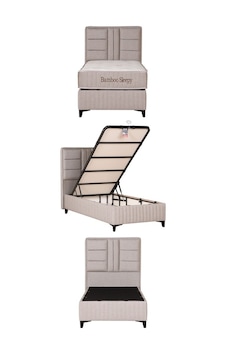 Kilim Mobilya Bamboo Sleepy İkili Set (Sandıklı Baza + Başlık) 140X190 Krem Kilim Mobilya Bamboo Sleepy İkili Set (Sandıklı Baza + Başlık) 140X190 Krem