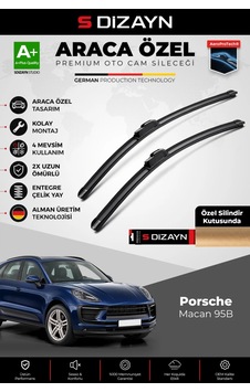 S-dizayn Porsche Macan 95b Ön Cam Silecek Seti 2014-2024 Premium Araca Özel 60-50 Cm A+ Kalite Aocs-