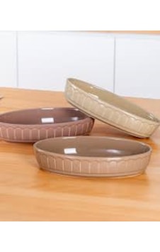 Acar Xtl-05602/6 Mina Porselen Oval Fırın Kabı 29 Cm Bej