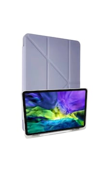 Apple iPad Uyumlu 10.2 8.nesil Kılıf Kalemlikli Mars Tablet Kılıfı - Lila Arka Kapak