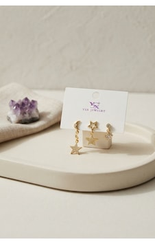 E Bulurum Pirinç Gold Renk Ay Ve Yıldız Gece Model Kadın Küpe Seti Çok Renkli E Bulurum Pirinç Gold Renk Ay Ve Yıldız Gece Model Kadın Küpe Seti Çok Renkli