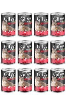 Gifyy 400 Gr Biftek Parçalı Kedi Yaş Mama 12 Adet Gifyy 400 Gr Biftek Parçalı Kedi Yaş Mama 12 Adet