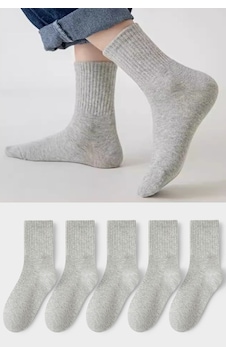Bgk Unisex Çocuk 5 Çift Kolej Çorap Gri Bgk Unisex Çocuk 5 Çift Kolej Çorap Gri