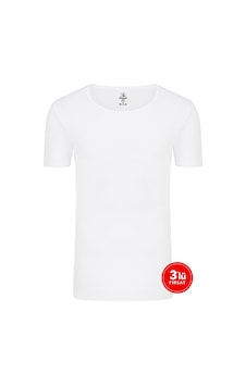SEMENTA Erkek Pamuklu Sıfır Yaka Tshirt 3'lü Paket - Beyaz SEMENTA Erkek Pamuklu Sıfır Yaka Tshirt 3'lü Paket - Beyaz