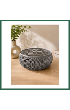 Bezos 3d Baskı Dekoratif Meyve Sepeti - Modern File Desenli Masaüstü Sunum Kasesi-gri Bzs01 Bezos 3d Baskı Dekoratif Meyve Sepeti - Modern File Desenli Masaüstü Sunum Kasesi-gri Bzs01